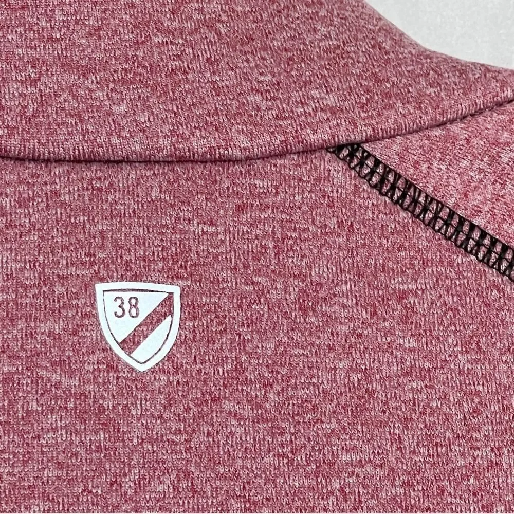 Cremieux Club 38 Fleece Lined Red Heather Quarter Zip Jacket Size M